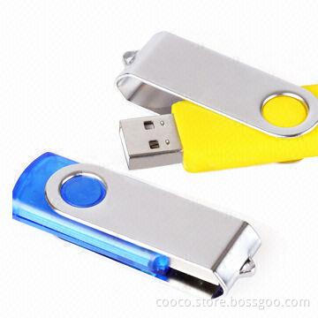 Swivel USB Sticks, 5-year Warranty, Hot Plug-and-play Function, 1 to 256GB Capacity